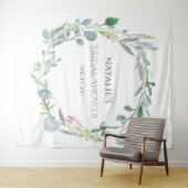 Waterverf Eucalyptus Bloemengroen Bruiloft Wandkleed (In Situ (horizontaal))