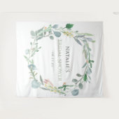 Waterverf Eucalyptus Bloemengroen Bruiloftsfeest Wandkleed (Voorkant (horizontaal))