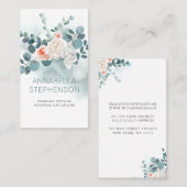 Waterverf eucalyptus | Bloemengroen Elegant Visitekaartje (Voorkant / Achterkant)