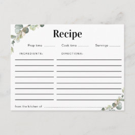 waterverf Eucalyptus bloemenreceptenkaart Briefkaart