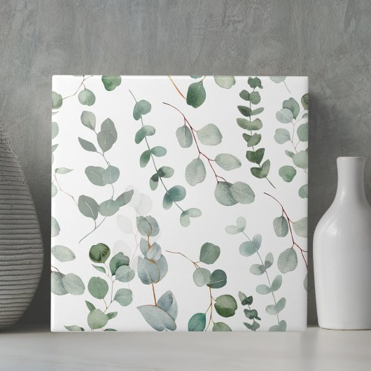Waterverf Eucalyptus Bloempatroon Tegeltje