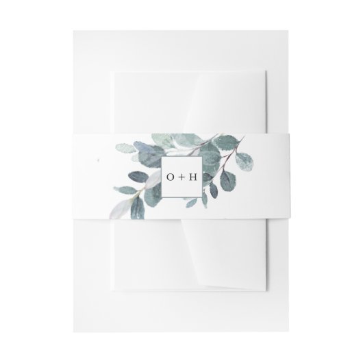 Waterverf Eucalyptus Bloom Invitation Belly Band Uitnodigingen Wikkel (Voorkant Voorbeeld)
