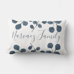 Waterverf Eucalyptus Blue Botanische hand geschild Kussen