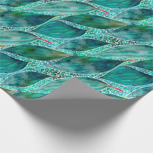 Waterverf Eucalyptus Blue River Leaves Cadeaupapier (Hoek)