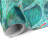 Waterverf Eucalyptus Blue River Leaves Cadeaupapier (Rol Hoek)