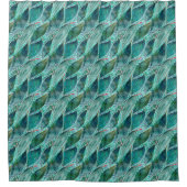 Waterverf Eucalyptus Blue River Leaves Douchegordijn (Voorkant)