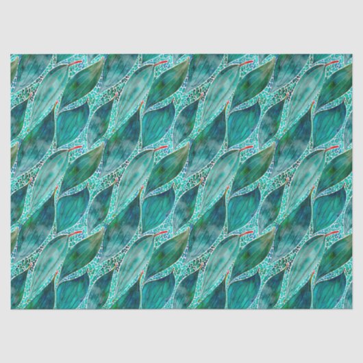 Waterverf Eucalyptus Blue River Leaves Tissuepapier (Voorkant)