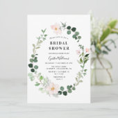 waterverf eucalyptus blush florale vrijgezellenfee kaart (Staand voorkant)