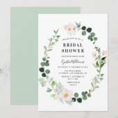 waterverf eucalyptus blush florale vrijgezellenfee kaart (Voorkant / Achterkant)