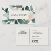 WATERVERF EUCALYPTUS BLUSH ROOS PINK FOLIAGE VISITEKAARTJE (Voorkant / Achterkant)