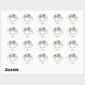 Waterverf Eucalyptus Blush Roses Greenery Ronde Sticker (Vel)