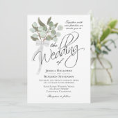 Waterverf Eucalyptus Boeket Rustieke Boho bruiloft Kaart (Staand voorkant)