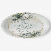 Waterverf Eucalyptus Boho Bruiloftfeest Papier Papieren Bordje (Gekanteld)