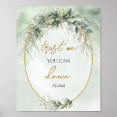 Waterverf eucalyptus boho Vertrouw me dat je kunt  Poster (Voorkant)