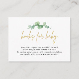 Waterverf Eucalyptus Books for Baby Insert Card Informatiekaartje