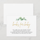 Waterverf Eucalyptus Books for Baby Insert Card Informatiekaartje (Voorkant / Achterkant)