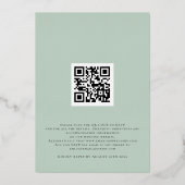 Waterverf Eucalyptus Border Weddenschap Gold Real Folie Uitnodiging (Achterkant)