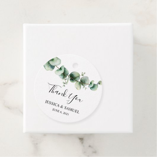 Waterverf Eucalyptus Botanical Greenery Wedding Bedankjes Labels (In situ)