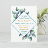 Waterverf Eucalyptus Botanical Greenery Wedding Kaart (Staand voorkant)