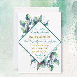 Waterverf Eucalyptus Botanical Greenery Wedding Kaart