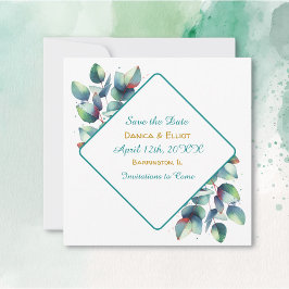Waterverf Eucalyptus Botanical Greenery Wedding Save The Date