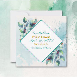 Waterverf Eucalyptus Botanical Greenery Wedding Save The Date
