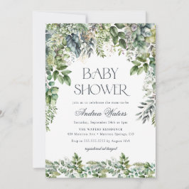 Waterverf Eucalyptus Botanisch Baby shower Kaart