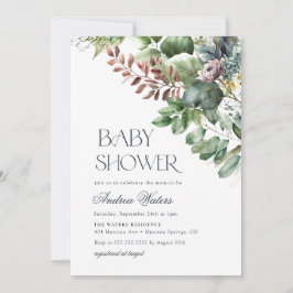 Waterverf Eucalyptus Botanisch Baby shower Kaart