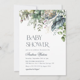 Waterverf Eucalyptus Botanisch Baby shower Kaart