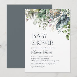Waterverf Eucalyptus Botanisch Baby shower Kaart
