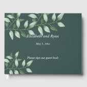 Waterverf Eucalyptus Botanisch, Blauwgroen Groen C Gastenboek (Voorkant)