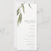 Waterverf Eucalyptus Botanisch Huwelijksprogramma Kaart (Voorkant)