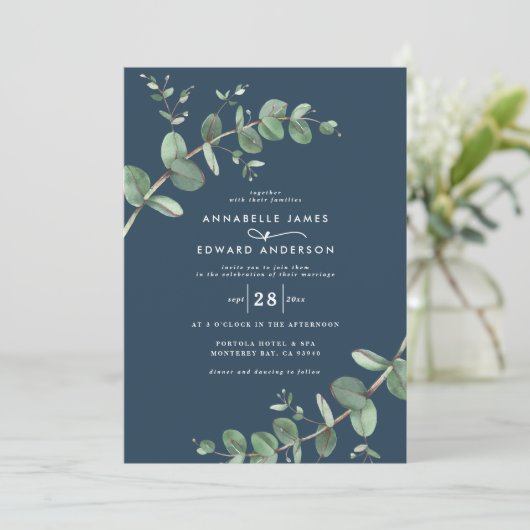 Waterverf Eucalyptus botanisch Kaart (Staand voorkant)