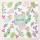 Waterverf Eucalyptus Botanisch Onderzetter Glazen Onderzetter (Voorkant)