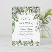 Waterverf Eucalyptus Botanische Baby Shower Kaart (Staand voorkant)