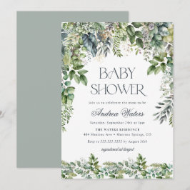 Waterverf Eucalyptus Botanische Baby Shower Kaart