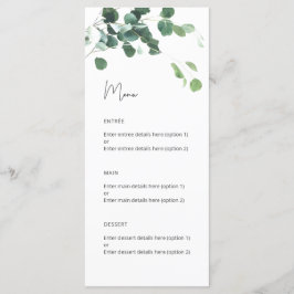 Waterverf Eucalyptus Botanische bruiloft Menu