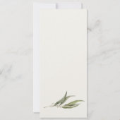 Waterverf Eucalyptus Botanische bruiloft Menu Kaart (Achterkant)