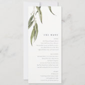 Waterverf Eucalyptus Botanische bruiloft Menu Kaart (Voorkant)