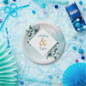 Waterverf Eucalyptus Botanische bruiloft Papieren Bordje (Feest)