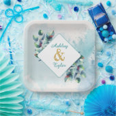 Waterverf Eucalyptus Botanische Bruiloft Papieren Bordje (Feest)