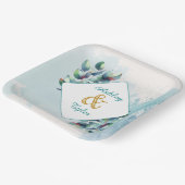 Waterverf Eucalyptus Botanische Bruiloft Papieren Bordje (Gebogen)