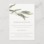 Waterverf eucalyptus botanische bruiloft receptie informatiekaartje (Voorkant)