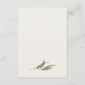 Waterverf eucalyptus botanische bruiloft receptie informatiekaartje (Achterkant)