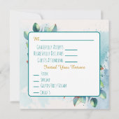 Waterverf Eucalyptus Botanische Bruiloft RSVP Kaart (Achterkant)