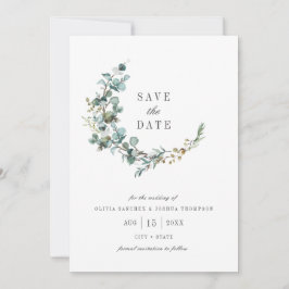 Waterverf Eucalyptus Botanische bruiloft Save The Date