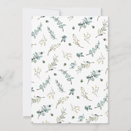 Waterverf Eucalyptus Botanische bruiloft Save The Date (Achterkant)