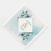 Waterverf Eucalyptus Botanische bruiloft Servet (Hoek)