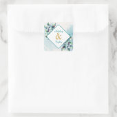 Waterverf Eucalyptus Botanische bruiloft Vierkante Sticker (Tas)