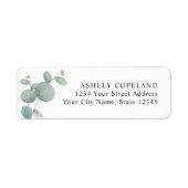 Waterverf Eucalyptus Botanische groen Etiket (Voorkant)